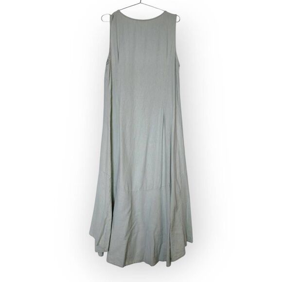 Cynthia Rowley Midi Sz L Tropical Sea Green High Low Linen Sleeveless Classicore - Picture 2 of 9